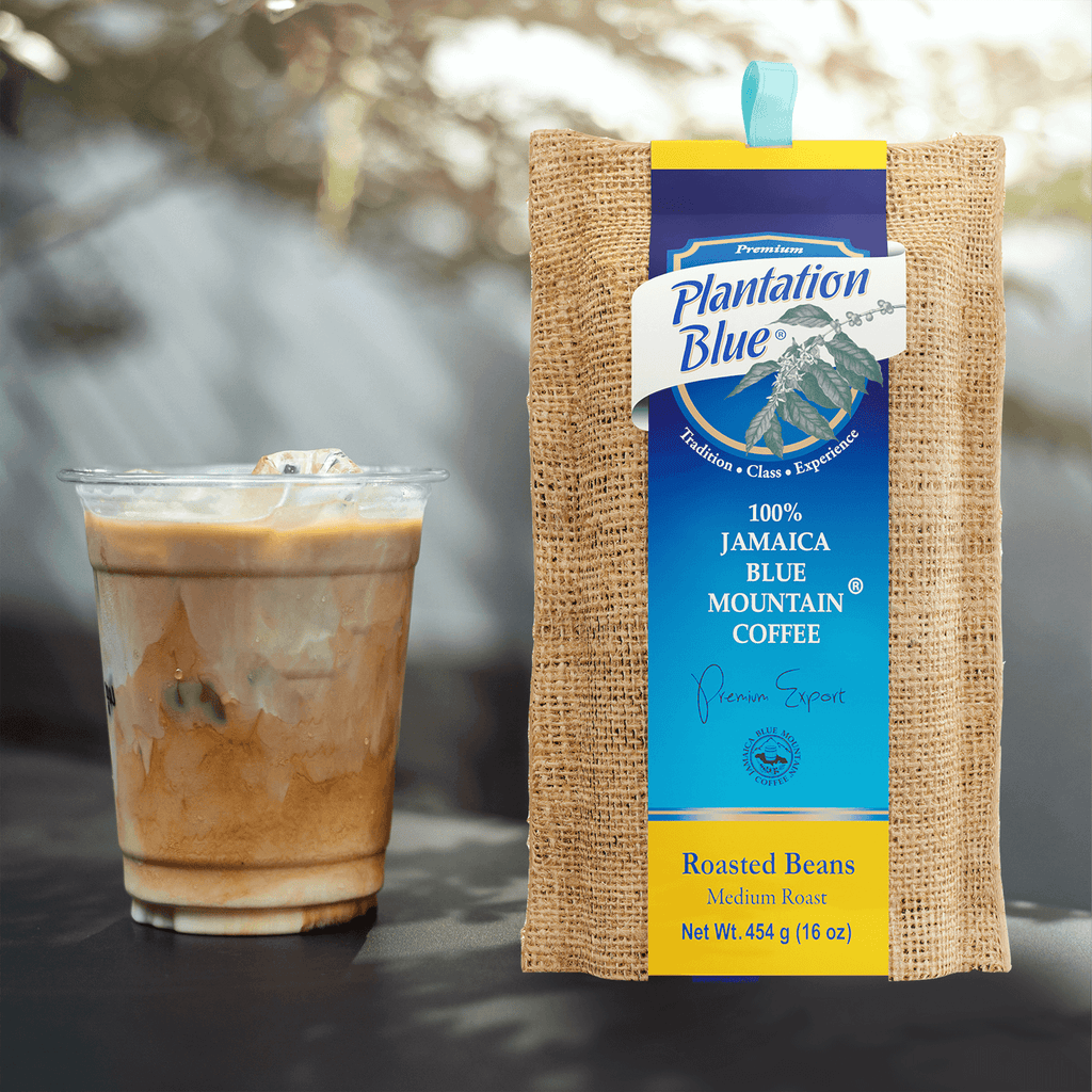 Plantation Blue 100% Jamaica Blue Mountain Premium Coffee (16 oz - medium roasted whole beans)