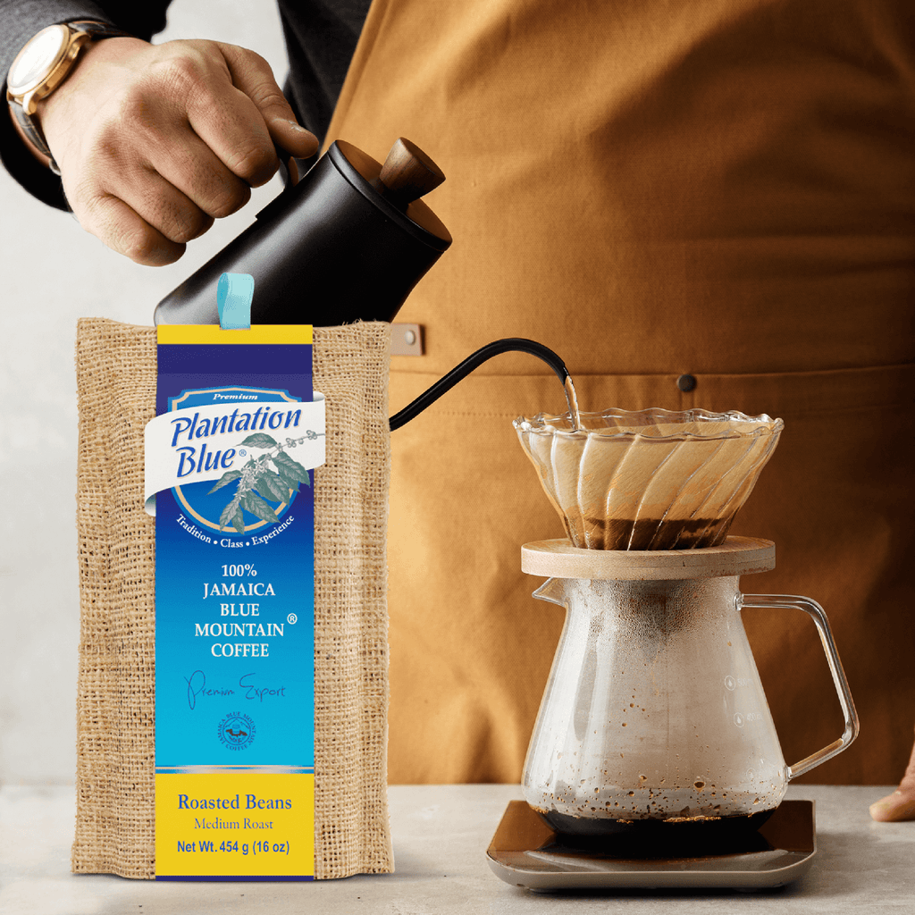 Plantation Blue 100% Jamaica Blue Mountain Premium Coffee (16 oz - medium roasted whole beans)