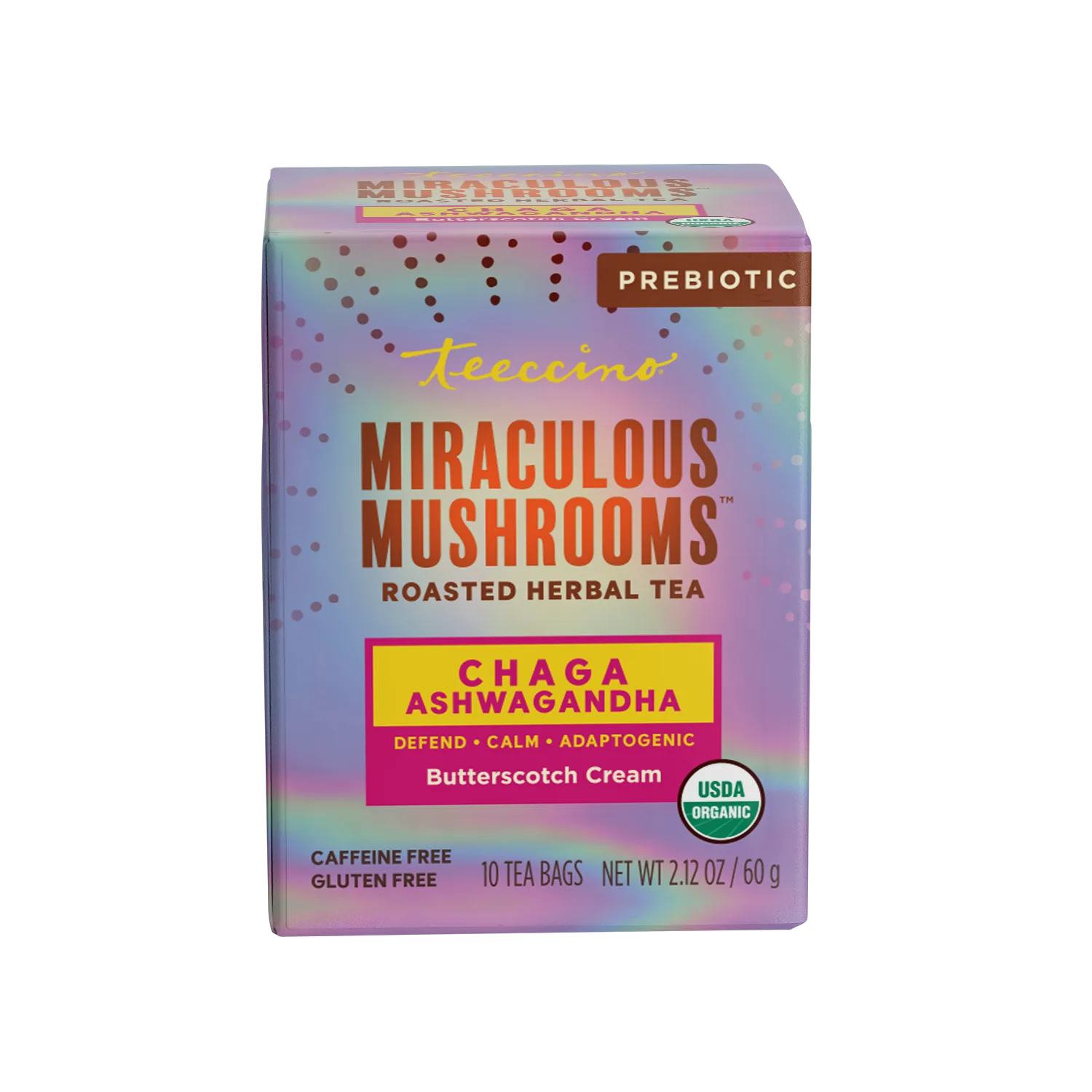 Chaga Ashwagandha Butterscotch Cream Mushroom Herbal Tea