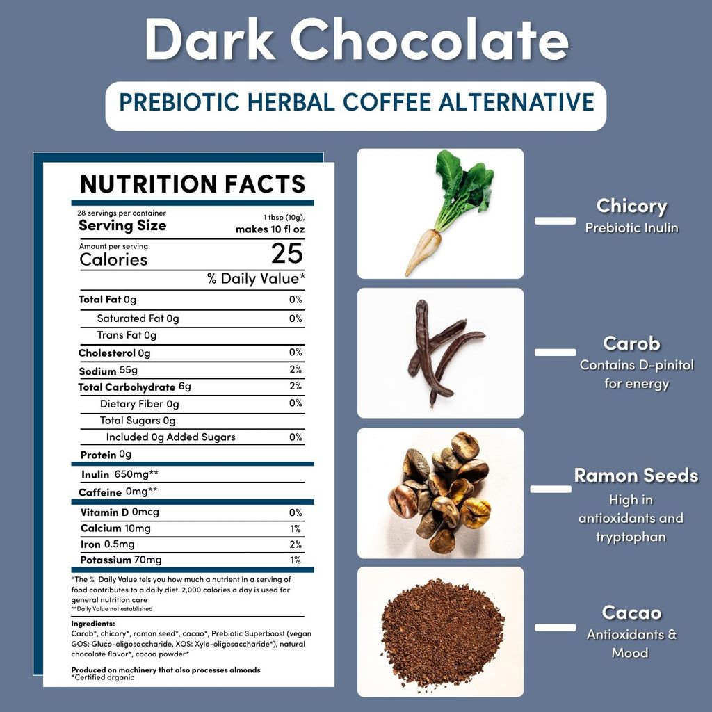 Dark Chocolate Prebiotic SuperBoost Herbal Coffee