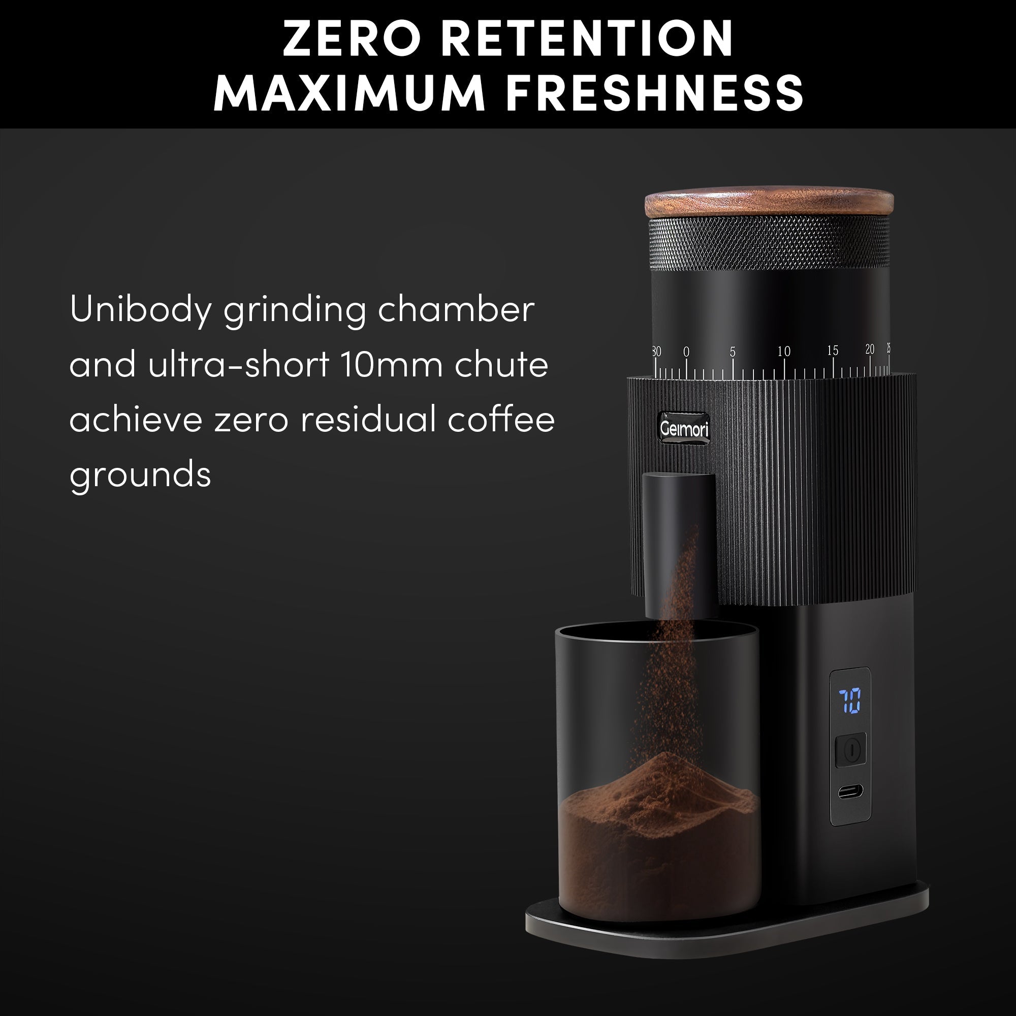 Geimori T38 Battery Coffee Grinder | Portable Espresso & Filter Grinder